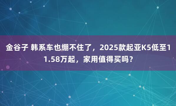 金谷子 韩系车也绷不住了，2025款起亚K5低至11.58万起，家用值得买吗？