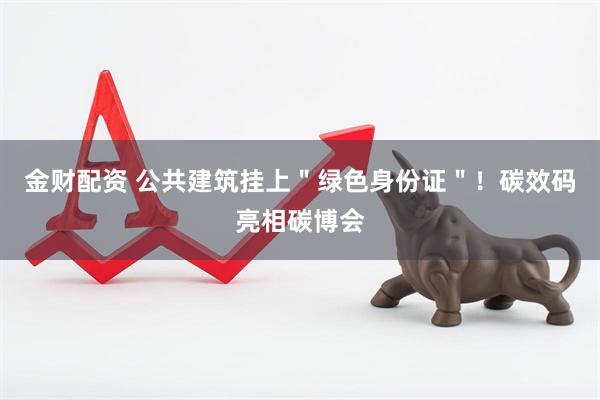 金财配资 公共建筑挂上＂绿色身份证＂！碳效码亮相碳博会