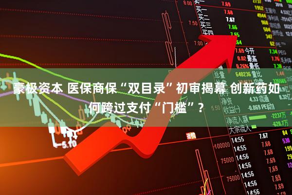 豪极资本 医保商保“双目录”初审揭幕 创新药如何跨过支付“门槛”?